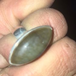 Real Silver labrodite Ring Size 7