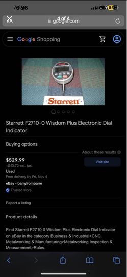 Starrett Electronic Indicator..Excellent condition. Never used. Works perfectly. $350 OBO 