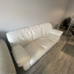 White Leather Sofa 