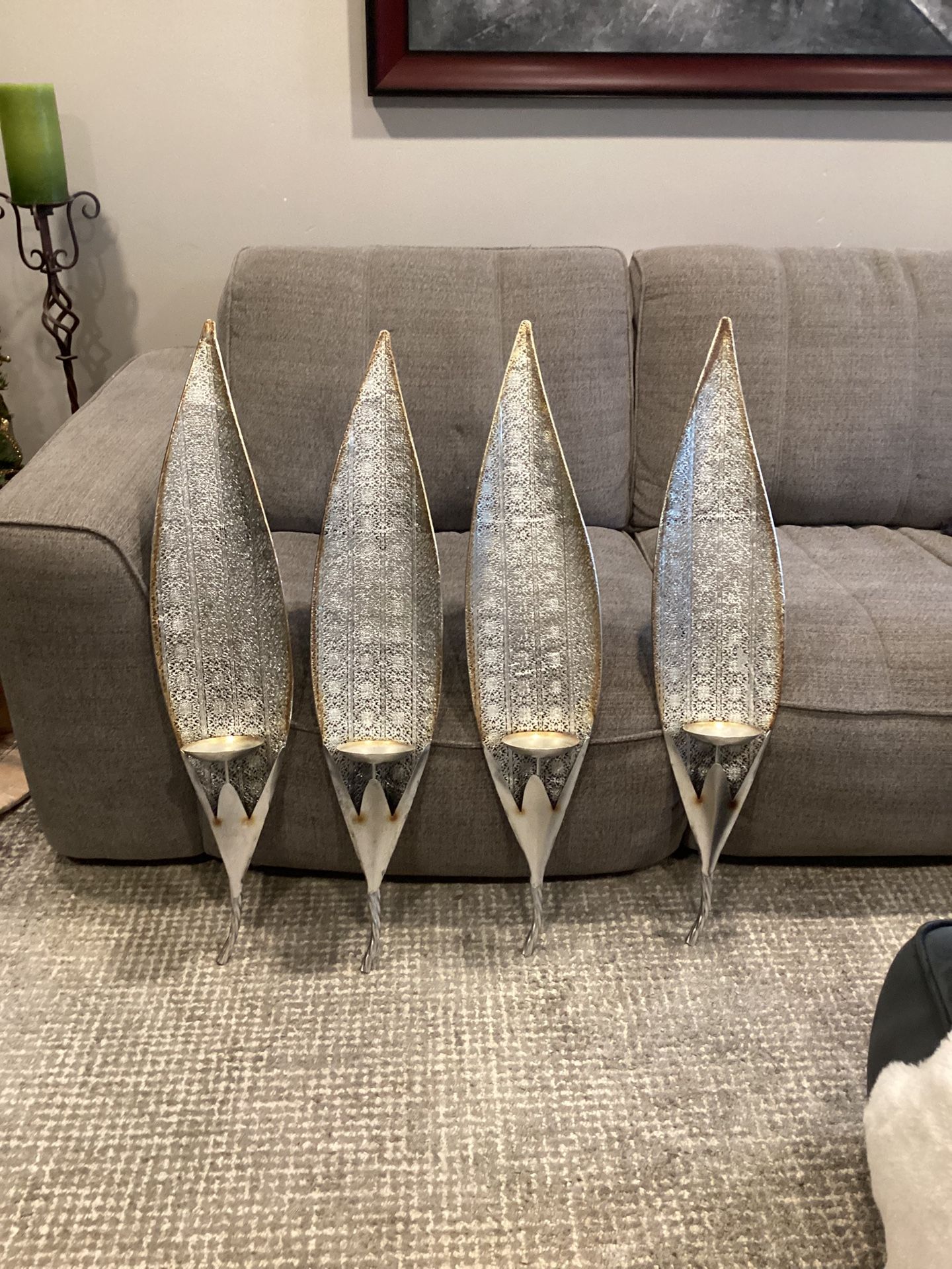 4 Metal Wall Decorative Candle Holders