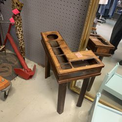 Unique Three Legged, Solid Wood Remote Table