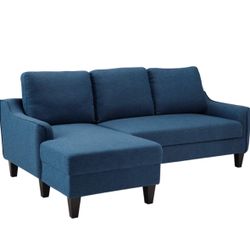 Signature Design by Ashley Jarreau Modern Sectional Sleeper Sofa with Chaise Lounge – Blue (Used)