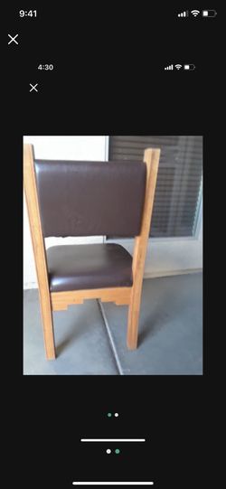 Wood Leather Chair $10
