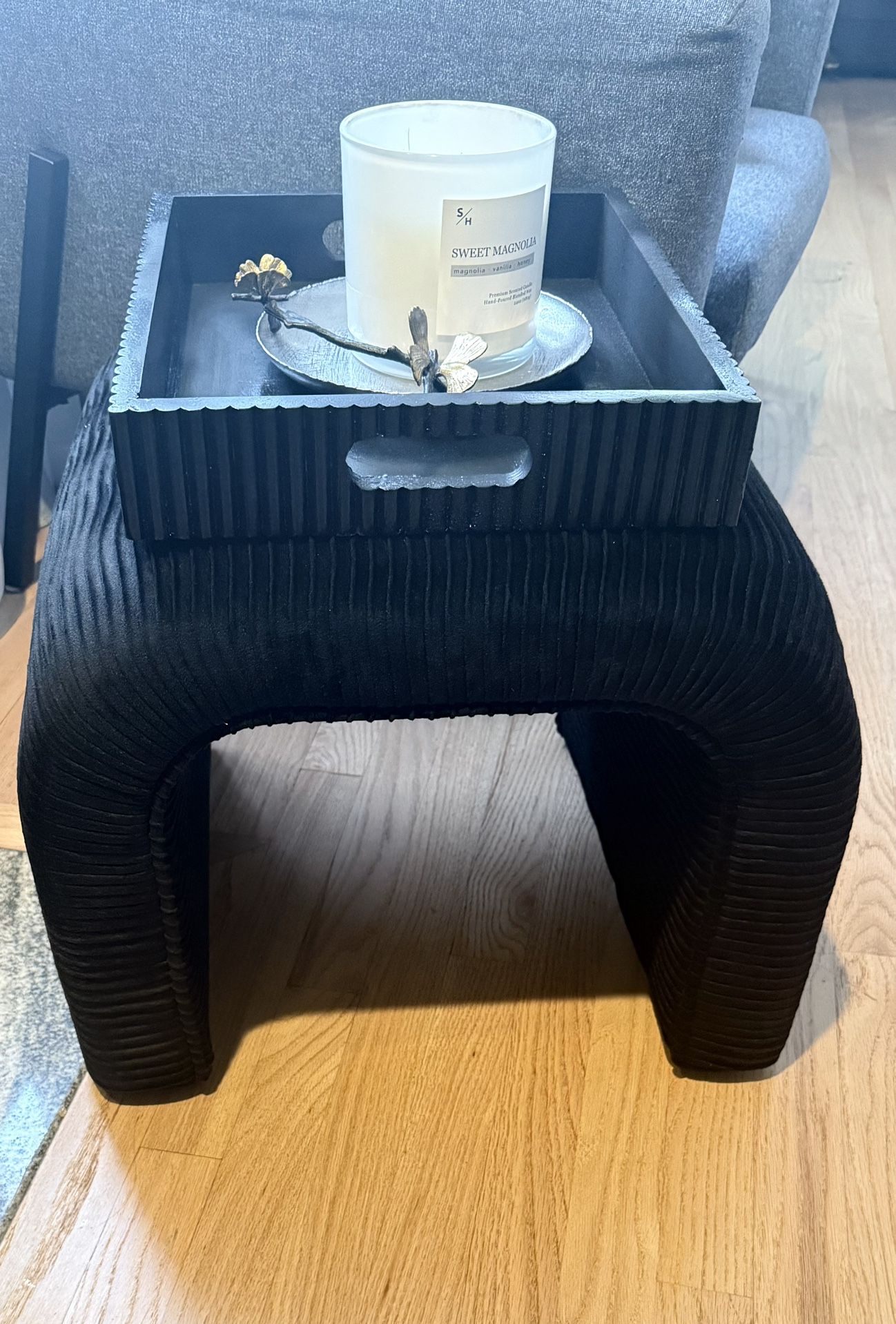 Brand New Waterfall BenchOttoman/Side Table/Stool black