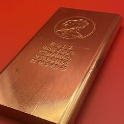 1 KILO (2.2 lbs.) .999 Fine Copper Bullion Ingot ~ 2013 Walking Liberty emblem