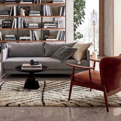 CB2 Sleeper Sofa Tandom Microgrid Grey