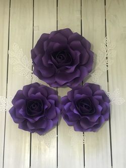 Set of Roses Paper Flowers