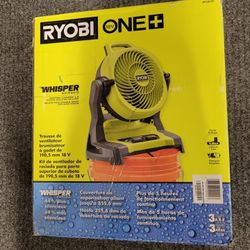 FREE BONUS BATTERY! NEW RYOBI PCL851K 18V ONE+ PORTABLE BUCKET TOP MISTING FAN W/BATTERY & CHARGER