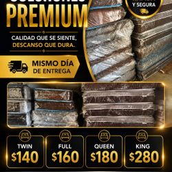 ✨ BRAND NEW MATTRESSES & BOX SPRING ✨ 🚚 FREE SAME DAY DELIVERY 🚚  🛏️ Twin — $140 🛏️ Full — $160 🛏️ Queen — $180 🛏️ King — $280  ✔️ Brand New ✔️ 