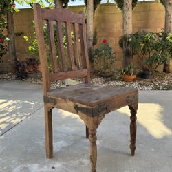 Antique Red Rose Wood Colonial Style Chair 