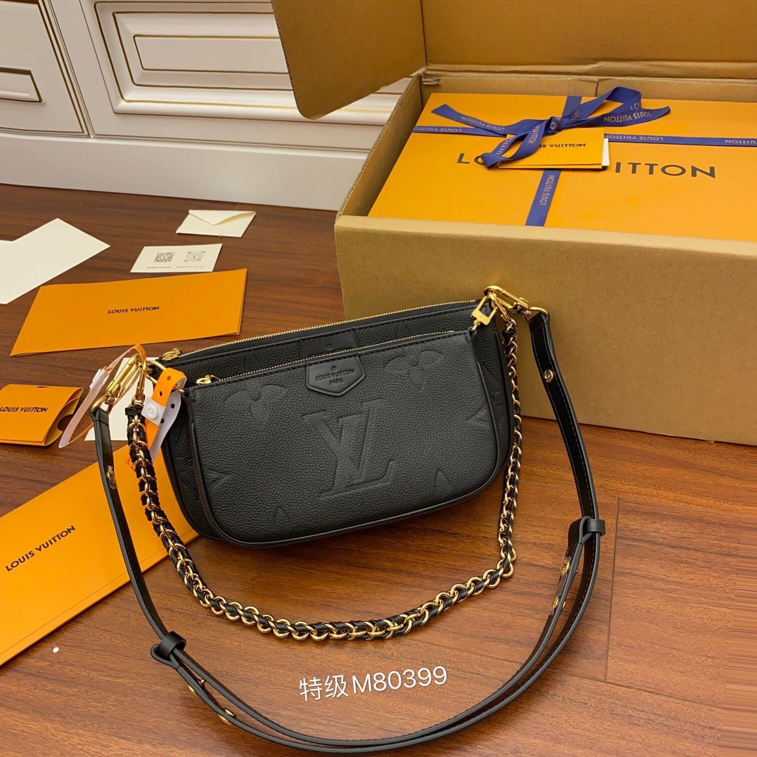 Pochette accessoire leather crossbody bag Louis Vuitton Black in