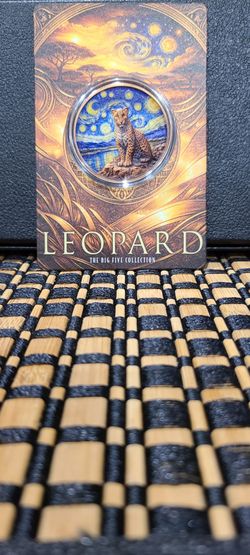 2026 1oz Africa Big 5 Starry Night Fusion Leopard .999 Colorized Copper Round in Blister