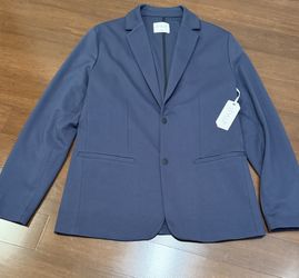 STYLUS Men's Navy Modern Fit Sports Coat Blazer in "Blue Nights" color