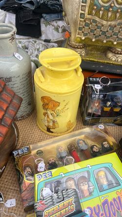Vintage Yellow Holly Hobbie Milk Can Tin
