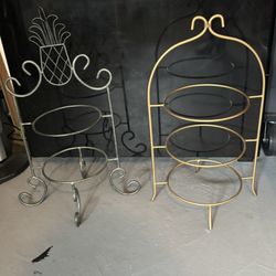 Three Tiered Pineapple  And Three Tiered Gold Servers 