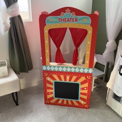 Wooden Play Pretend Children Puppet Theater  