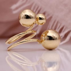 Three Spherical Hyperbole Rings 585 ROSE Gold