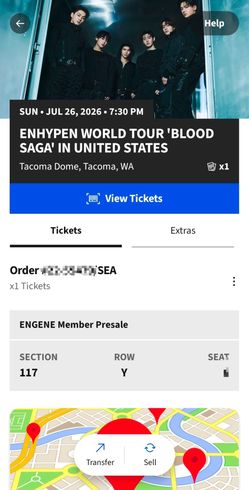 Enhypen Concert Ticket