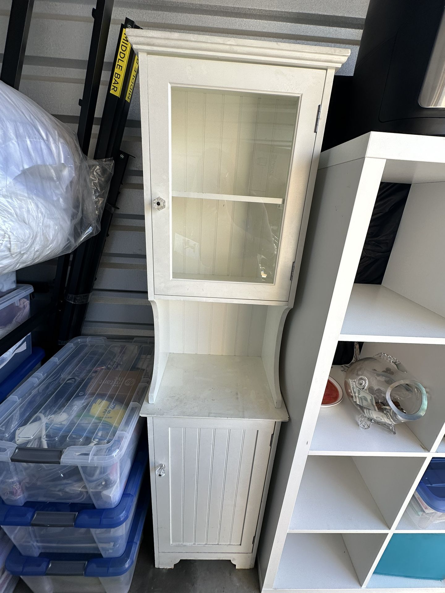 Tall White Wooden Night Stand Or Book Shelf 