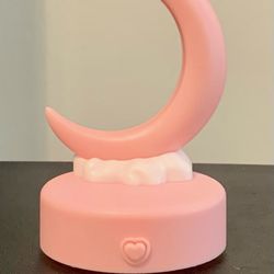Pink Crescent Moon LED Night Light Table Lamp