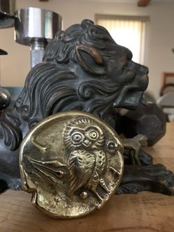 Brass Owl Paperweight Thumbnail