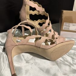 Jessica Simpson “Caveena” Pink Blush Microsuede High Heel Sandals – Size 8 – Excellent Condition