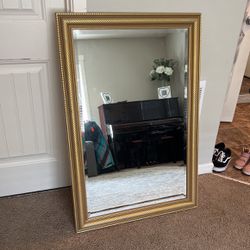 Rustic Gold Rimmed Mirror