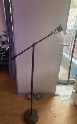 Intertek Stand Up Floor Lamp Swing Arm Glass Shade Light $50