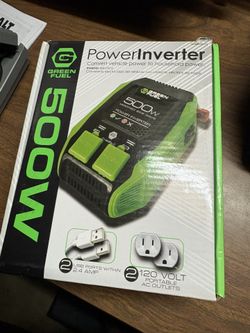 Green Fuel 500 Watt Power Inverter For Cars And Trucks!! - Works Great!! Only $30!!!!!!