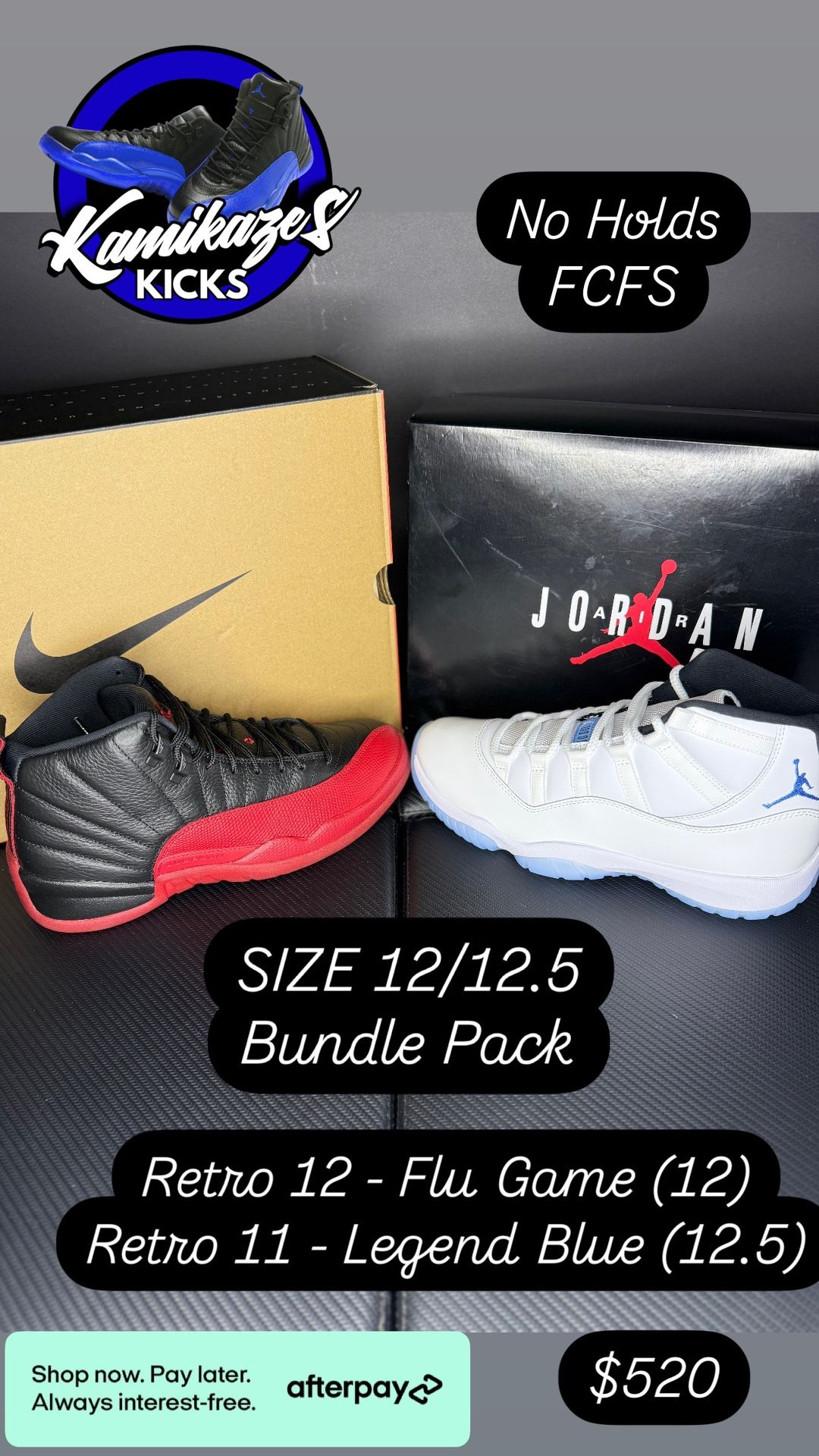 JORDAN RETRO 12 & 11 - SIZE 12/12.5