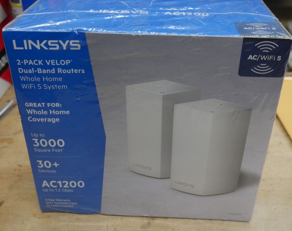 Linksys VLP0102-NP Velop AC2400 Whole Home Mesh WiFi 5 System - White (2-Pack). NEW.