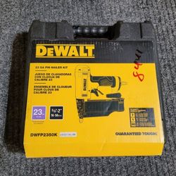NEW DEWALT DWFP2350K 23-GAUGE PIN NAILER KIT WITH HARD CASE