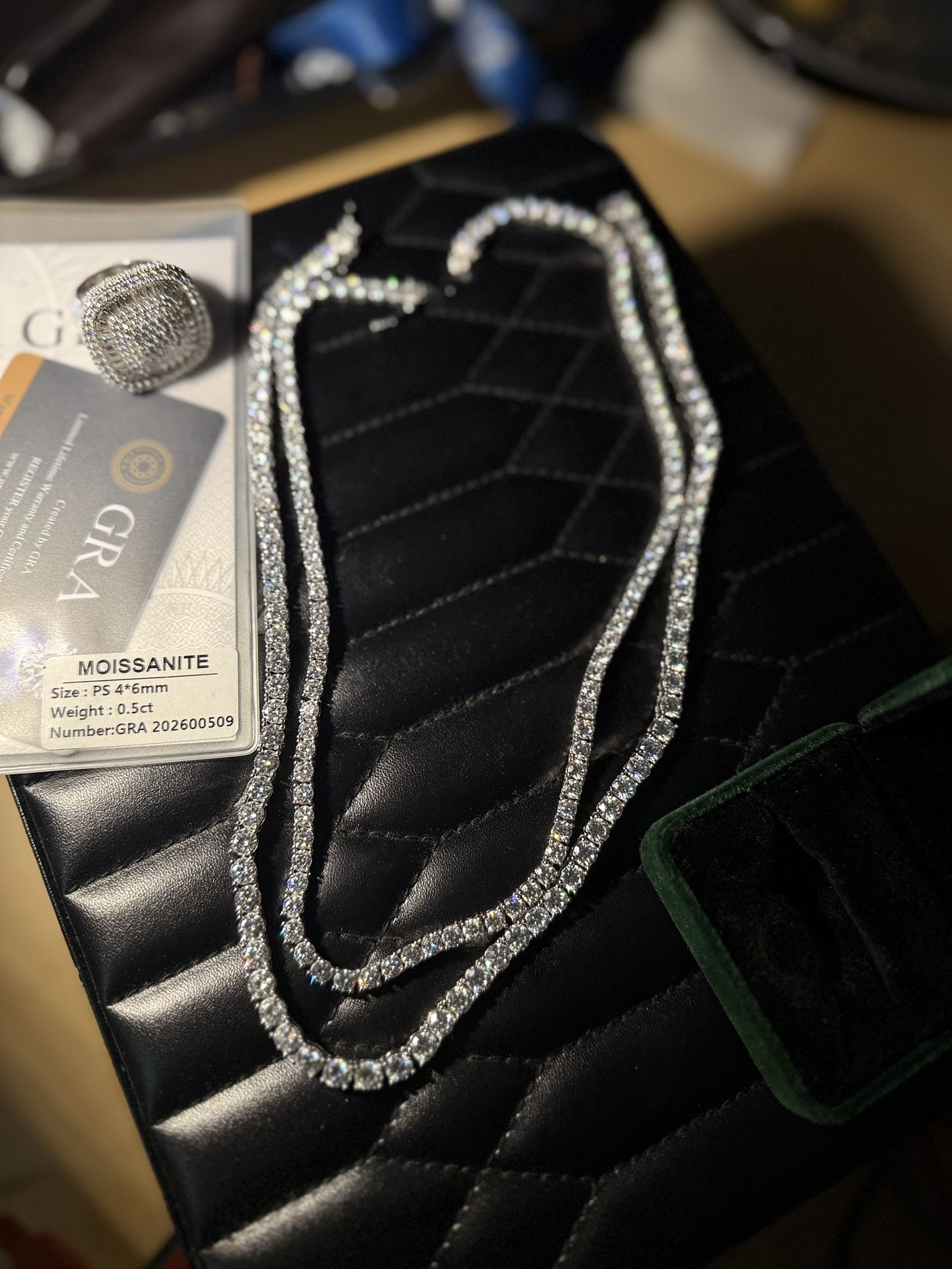 Men’s Moissanite Diamond Lab Tennis Chain 4MM and 5MM