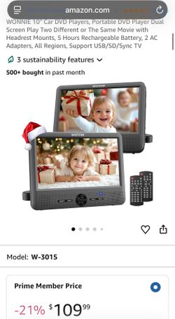 Wonnie_ a portable DVD car player with dual monitors