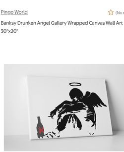 Picture On sale- Pingo World (No Banksy Drunken Angel Gallery Wrapped Canvas Wall Art 30"x20"