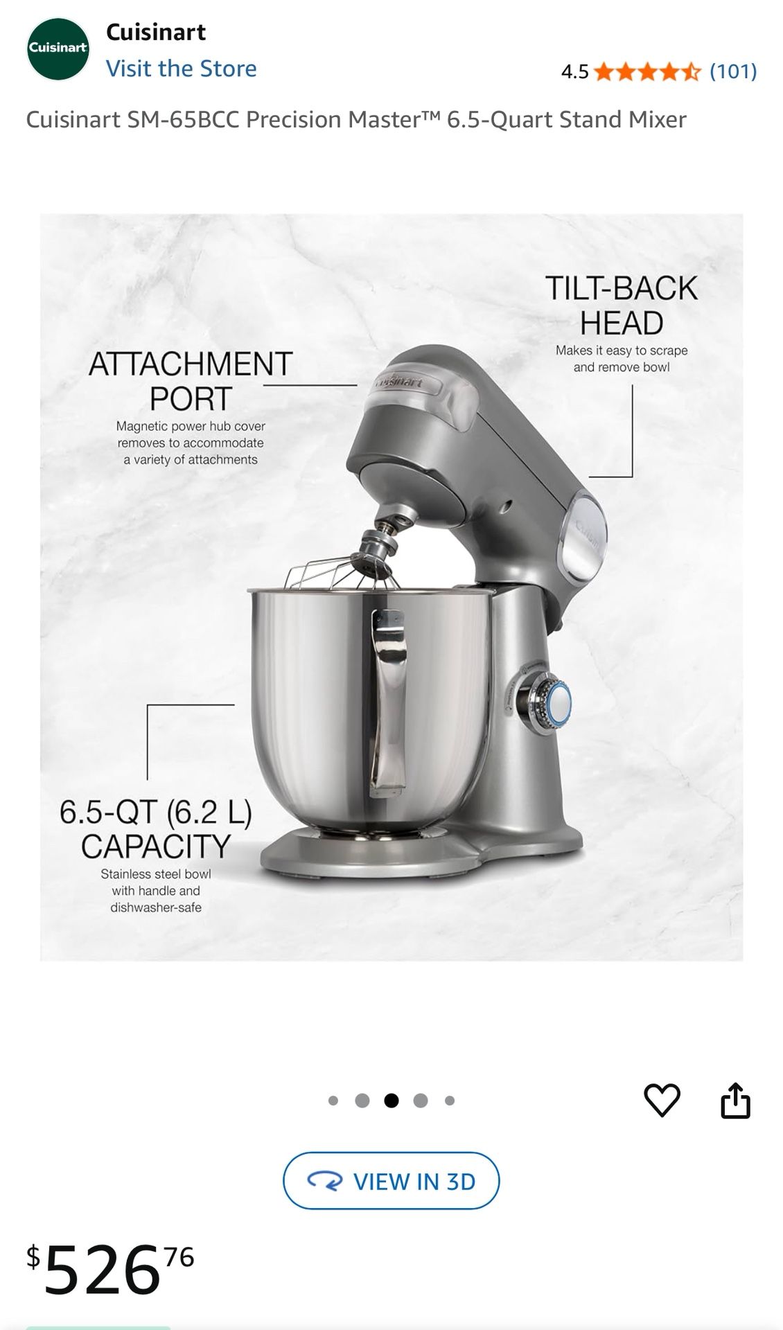 Cuisinart SM-65BCC Precision Master™ 6.5-Quart Stand Mixer