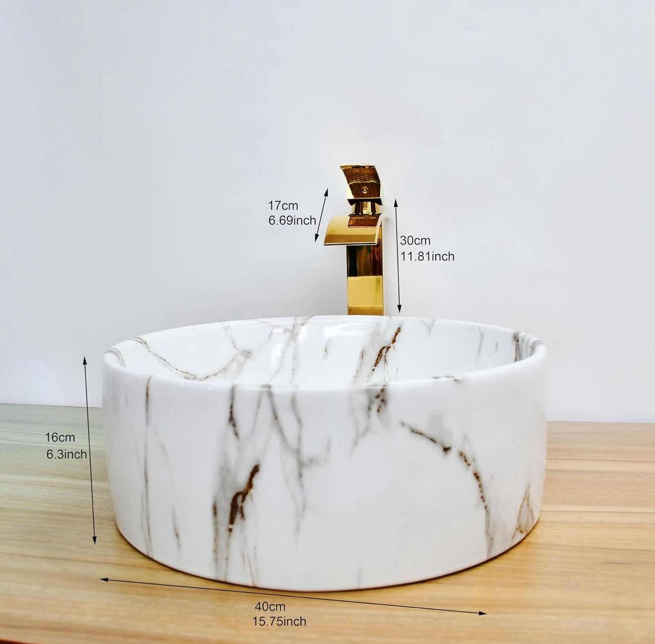 White Ceramic Vessel Sink
