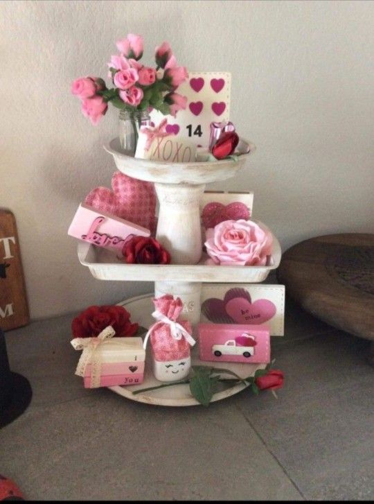 Valentines Tiered Tray Decor ( TRAY NOT INCLUDED)