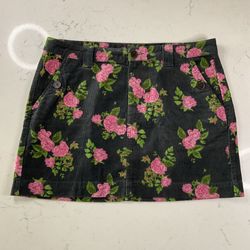 Wild Fable Floral Corduroy Mini Skirt Size 12