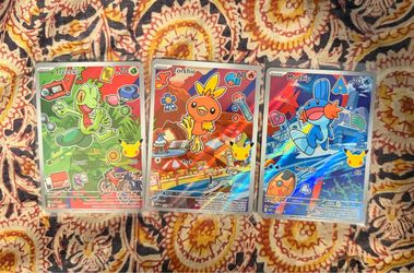 Pokémon Treecko Torchic Mudkip Holo Card Set