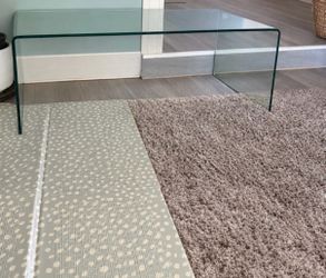 Clear Glass Bent Coffee Table