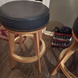 Blue Leather Stools