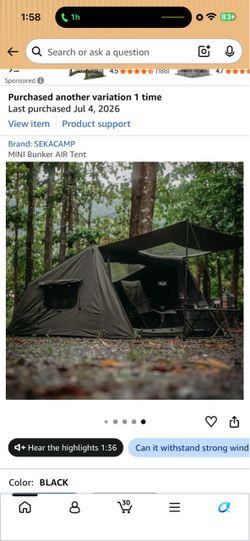 SEKACAMP Mini Air Bunker TC Cotton Tent