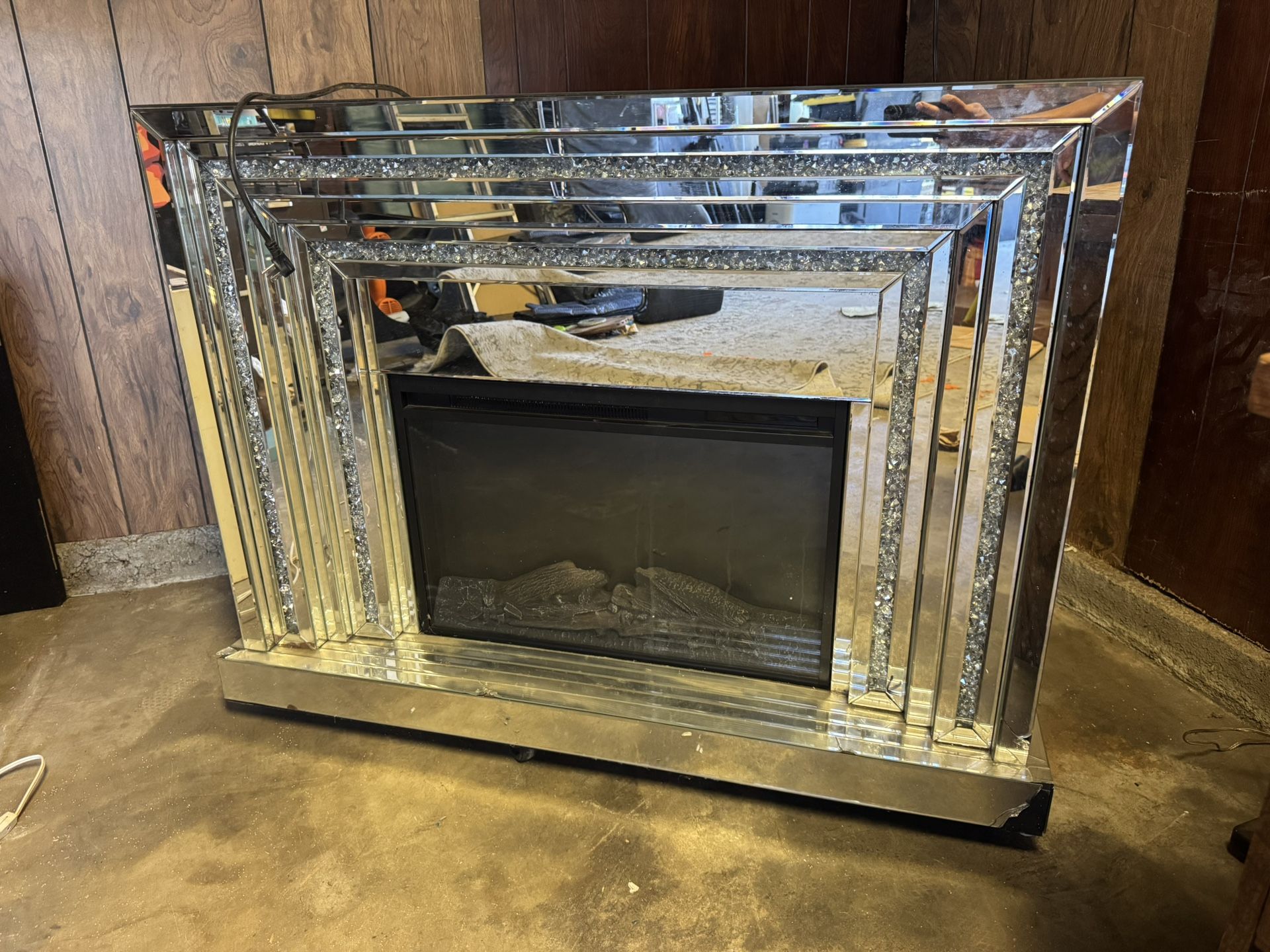Electric Mirror Fireplace