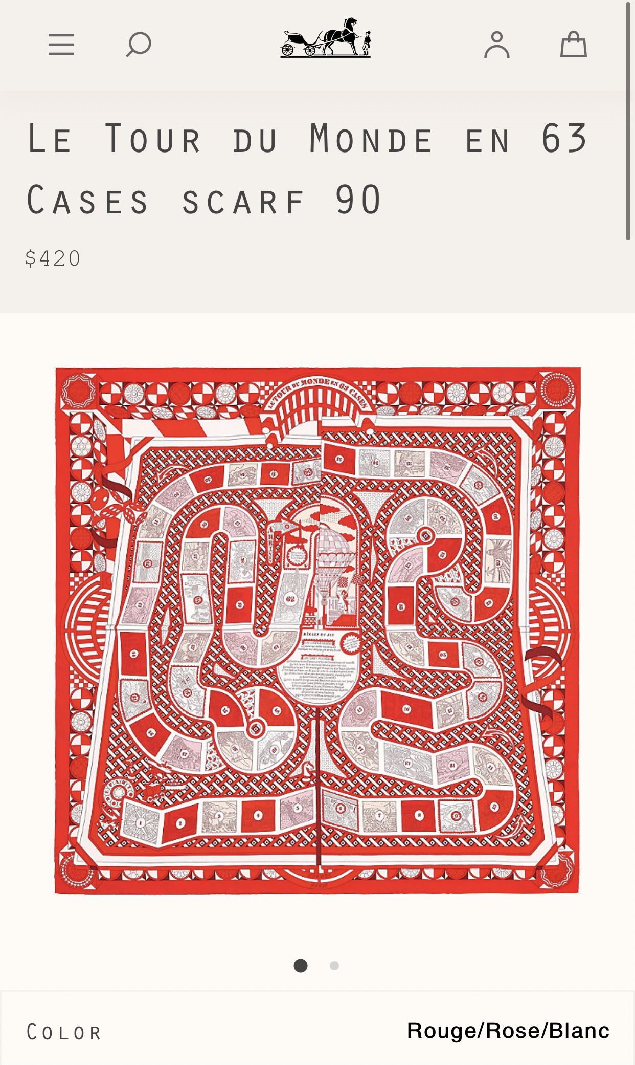 Hermès Le Tour Du Monde Silk Scarf / Artwork