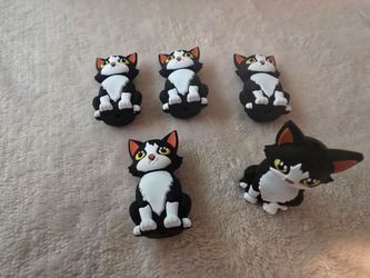 Black and White Cat Silicone Focal Beads