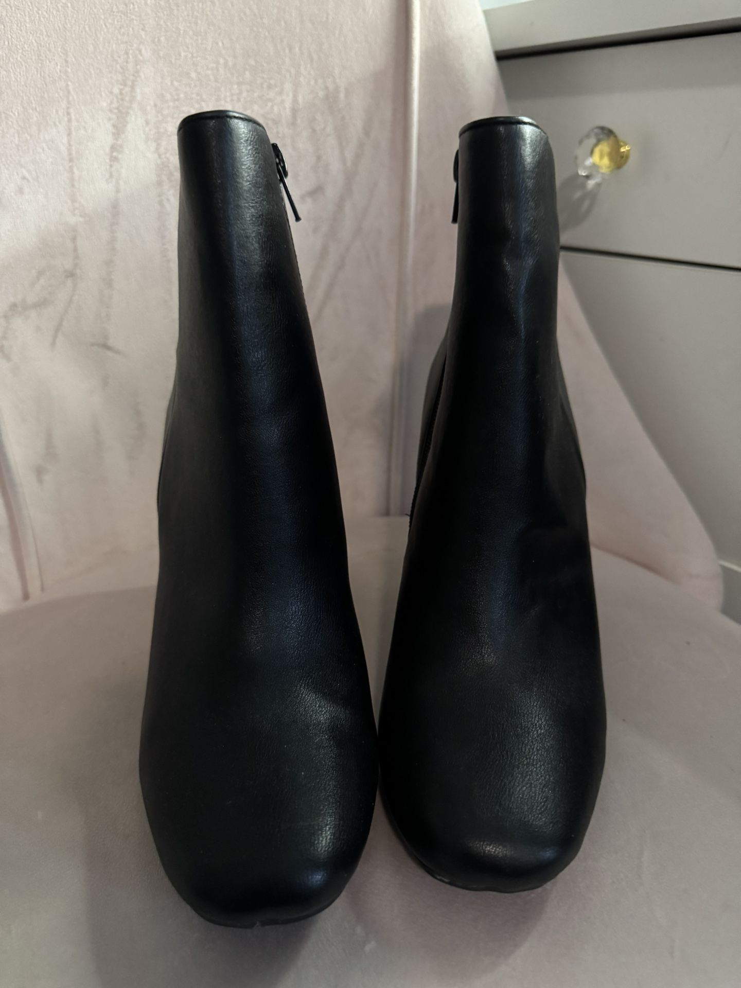 Black Booties Wedged Heel