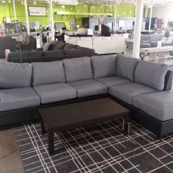 Nice Gray And Black Reversible Sectional ( Ask For Jose)