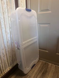 Sterilite Clear Plastic Storage Containers with Wheels