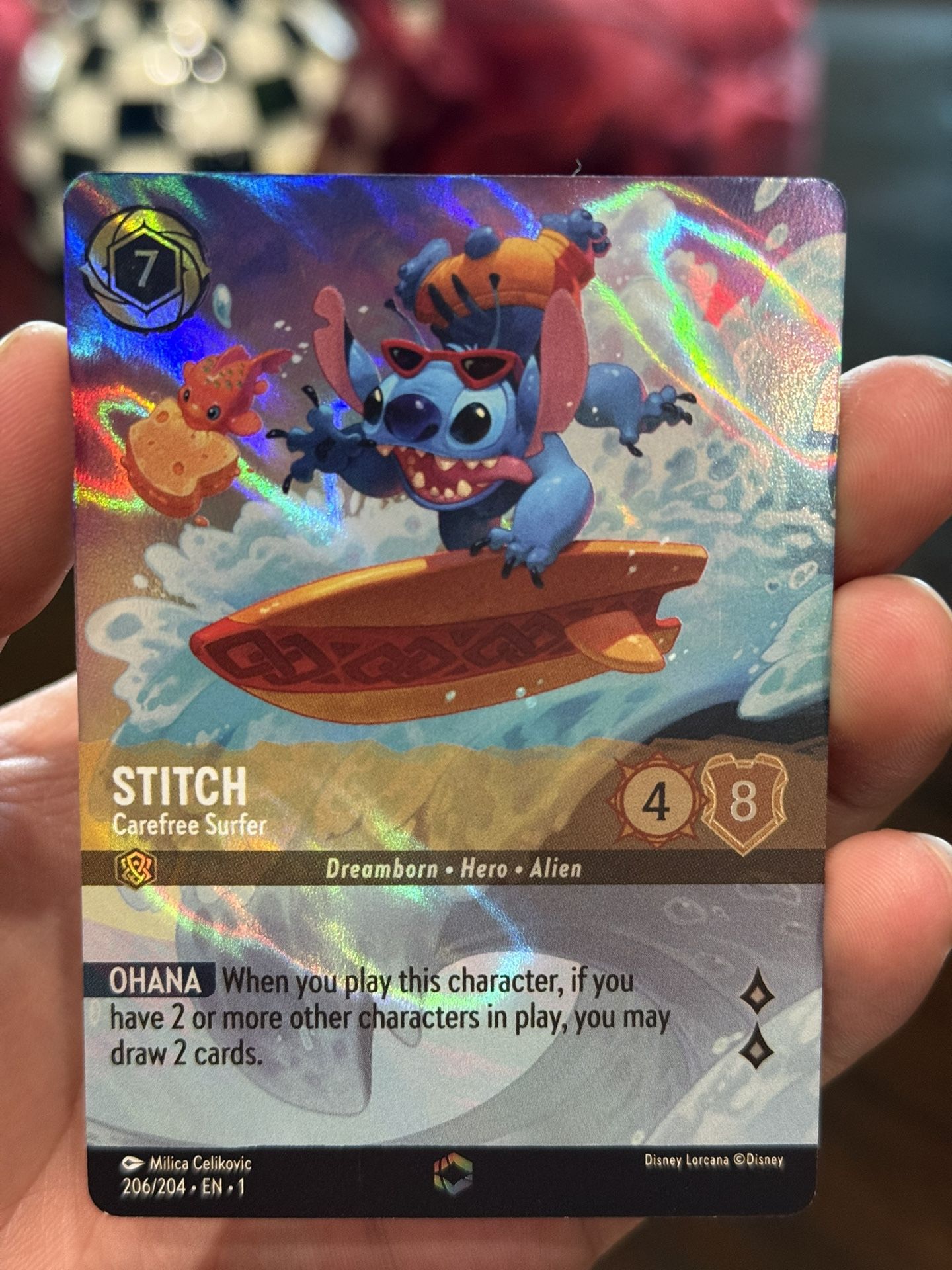 Eng 1 Stitch Carefree Surfer (Enchanted)